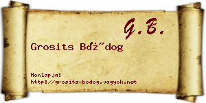 Grosits Bódog névjegykártya